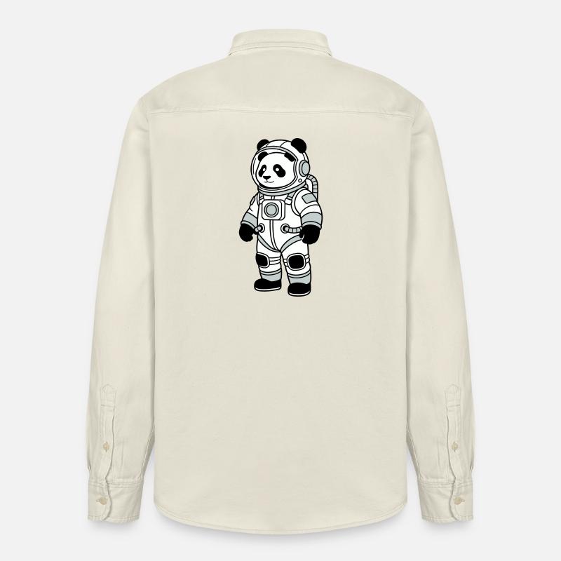 Combinaison spatiale panda bear - Chemise unisexe coupe décontractée bio Stanley/Stella - écru doux