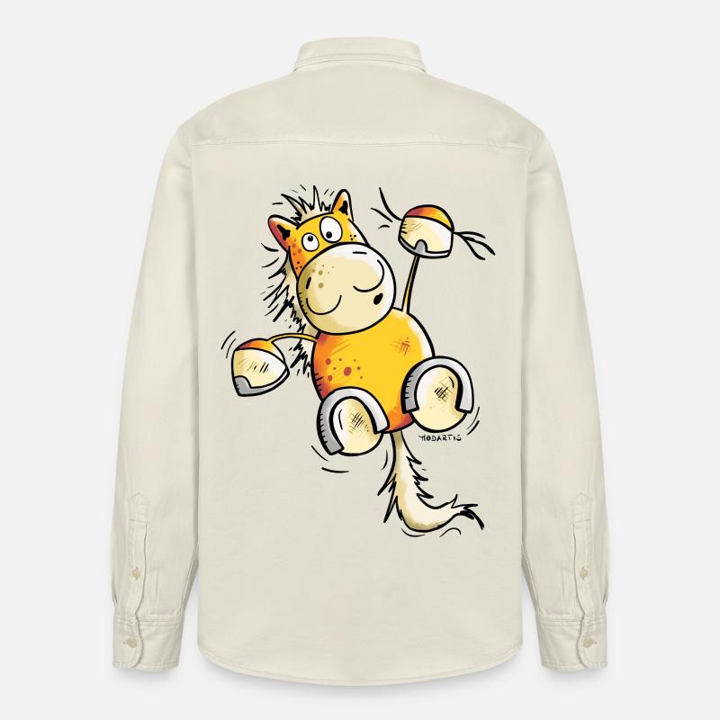 Fuchs Pferd hängt ab - Relaxed Fit Unisex Organic Hemd von Stanley/Stella - Natur