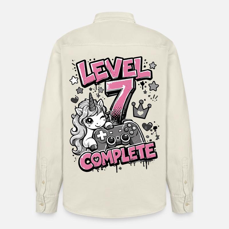 Level 7 Vollendet - Einhorn Controller - Relaxed Fit Unisex Organic Hemd von Stanley/Stella - Natur