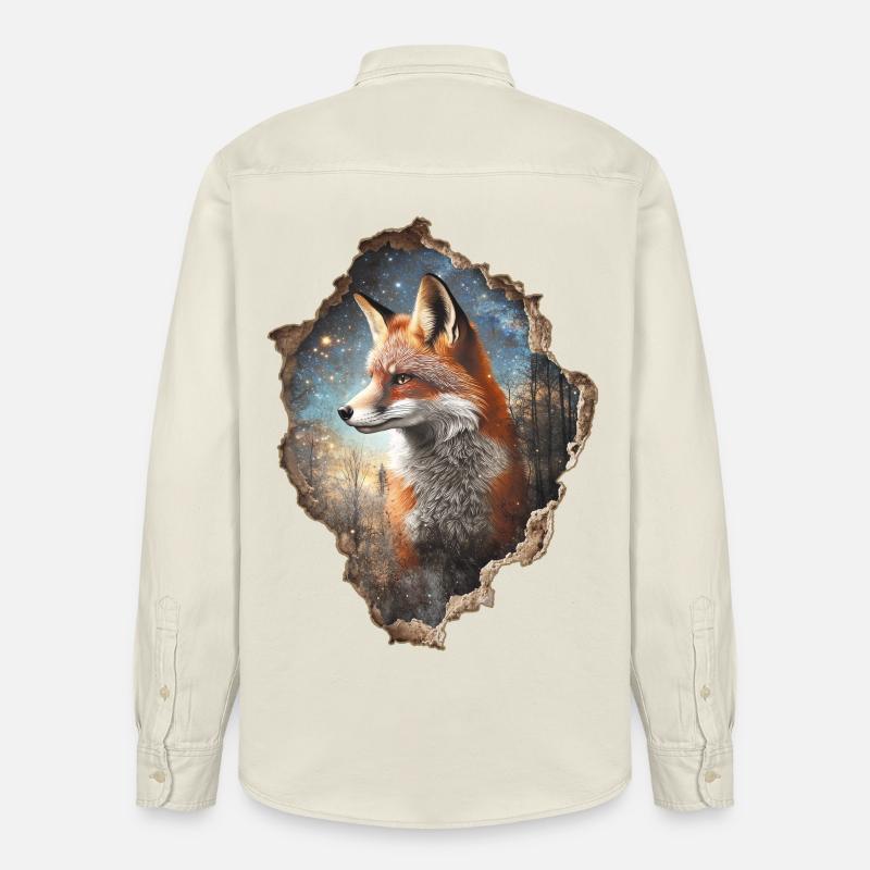 Fuchs - Relaxed Fit Unisex Organic Hemd von Stanley/Stella - Natur