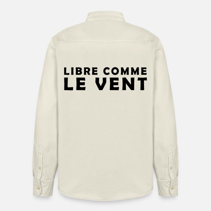 Libre_comme_le_vent - Chemise unisexe coupe décontractée bio Stanley/Stella - écru doux