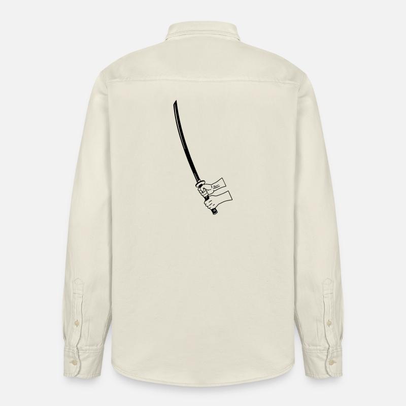 Samurai Busihdo Katana mit zwei Händen - Relaxed Fit Unisex Organic Hemd von Stanley/Stella - Natur