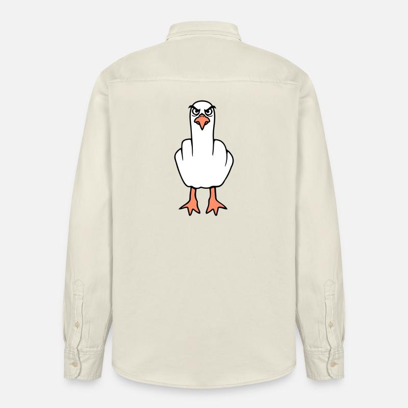 Möwe Mittelfinger Beleidigung Stinkefinger frech - Relaxed Fit Unisex Organic Hemd von Stanley/Stella - Natur