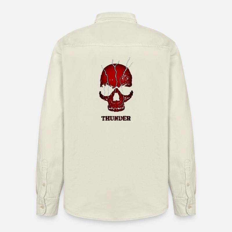 Exploding Thunder Skull - Relaxed Fit Unisex Organic Shirt by Stanley/Stella - soft Ecru
