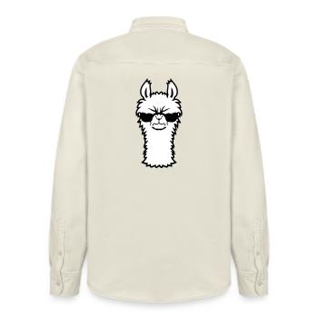 Lama Lunettes de soleil Angry Cool Furry Alpaga Sour - Chemise unisexe coupe décontractée bio Stanley/Stella - écru doux - Dos - AI Model Male 178 light (178cm)