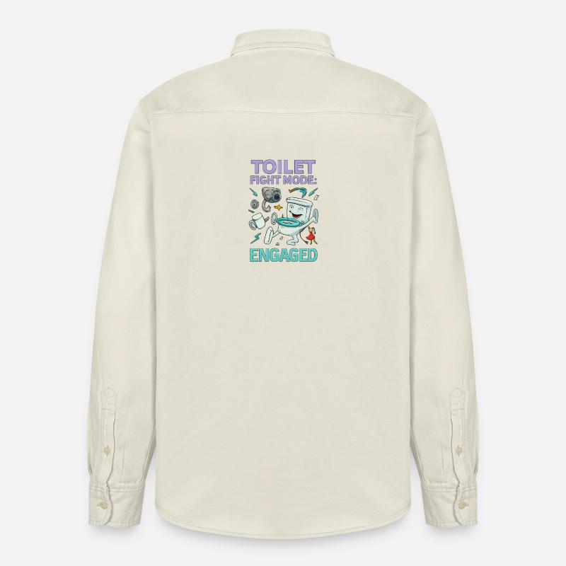 Toilettenkampf-Modus – Absurdes Hirnfäule-Design - Relaxed Fit Unisex Organic Hemd von Stanley/Stella - Natur