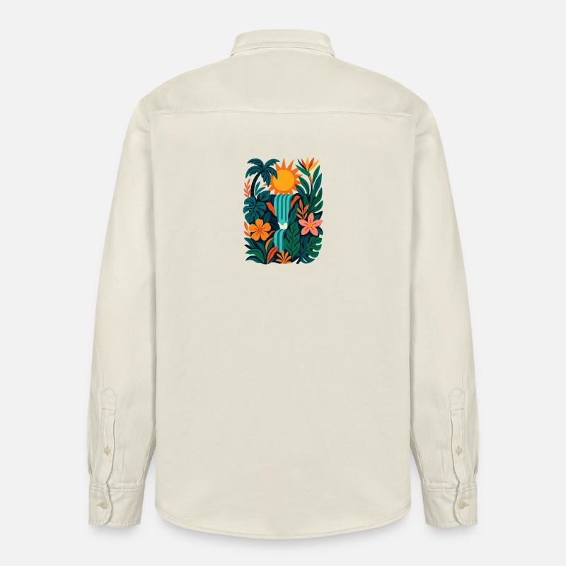 Lebendiger Dschungel - Relaxed Fit Unisex Organic Hemd von Stanley/Stella - Natur