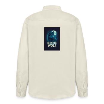 Mystic Wolf - Relaxed Fit Unisex Organic Hemd von Stanley/Stella - Natur - Hinten - AI Model Male 178 light (178cm)