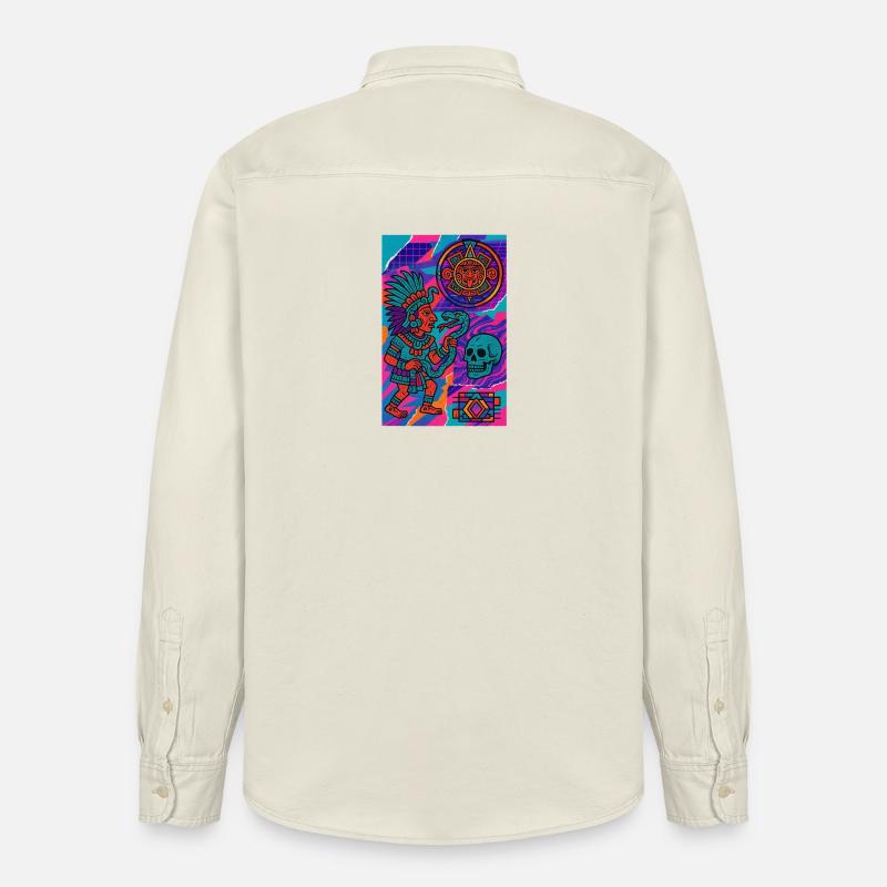 Aztekischer Krieger und Symbole - Relaxed Fit Unisex Organic Hemd von Stanley/Stella - Natur