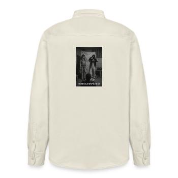 Partner - Relaxed Fit Unisex Organic Shirt by Stanley/Stella - soft Ecru - Back - AI Model Male 178 light (178cm)