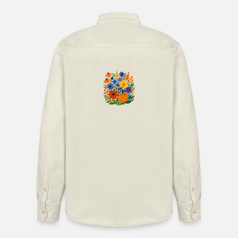 Wildblumen-Blütenlandschaft - Relaxed Fit Unisex Organic Hemd von Stanley/Stella - Natur