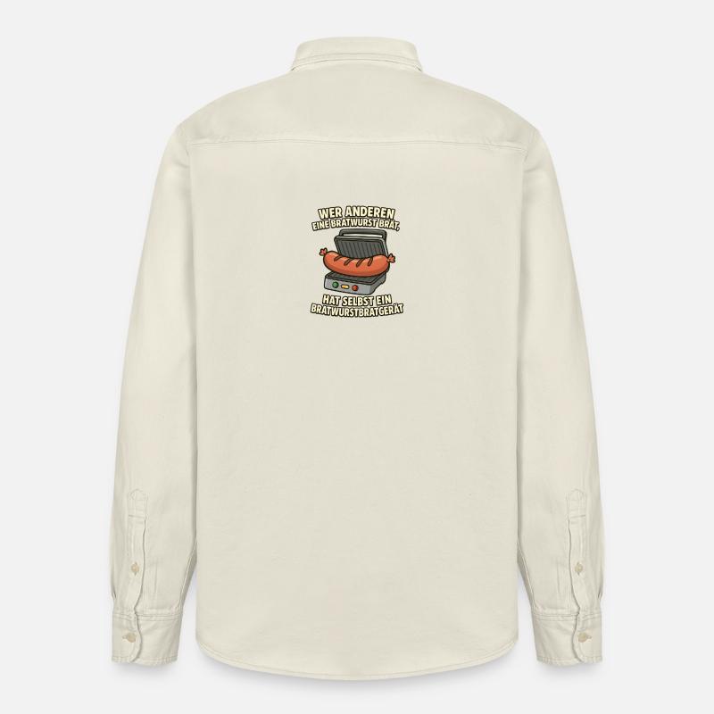 Bratwurst Bratgerät Spruch - Relaxed Fit Unisex Organic Hemd von Stanley/Stella - Natur