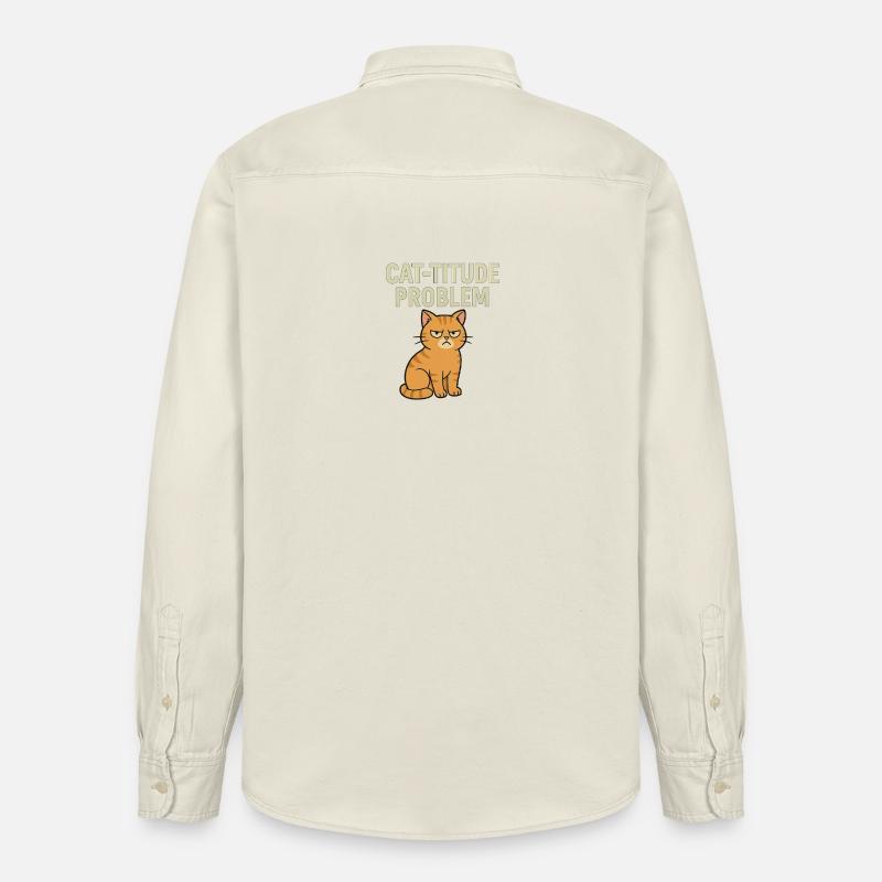 Catitude probleem Grumpy Kat Meme - Relaxed Fit Unisex Organic Shirt by Stanley/Stella - soft Ecru