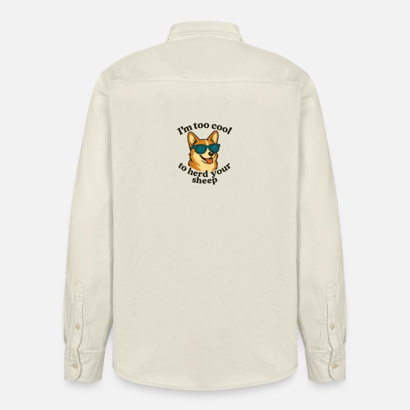 Cooler Hund mit Sonnenbrille und Spruch - Relaxed Fit Unisex Organic Hemd von Stanley/Stella - Natur