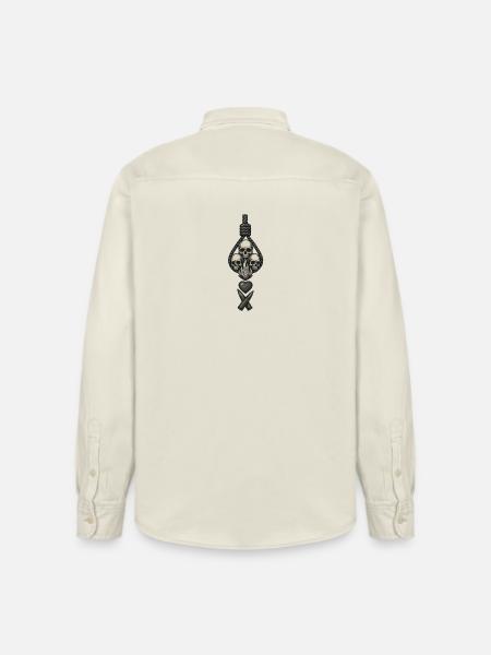 Avi Collection – Skulls & Flame - Relaxed Fit Unisex Organic Shirt by Stanley/Stella - soft Ecru