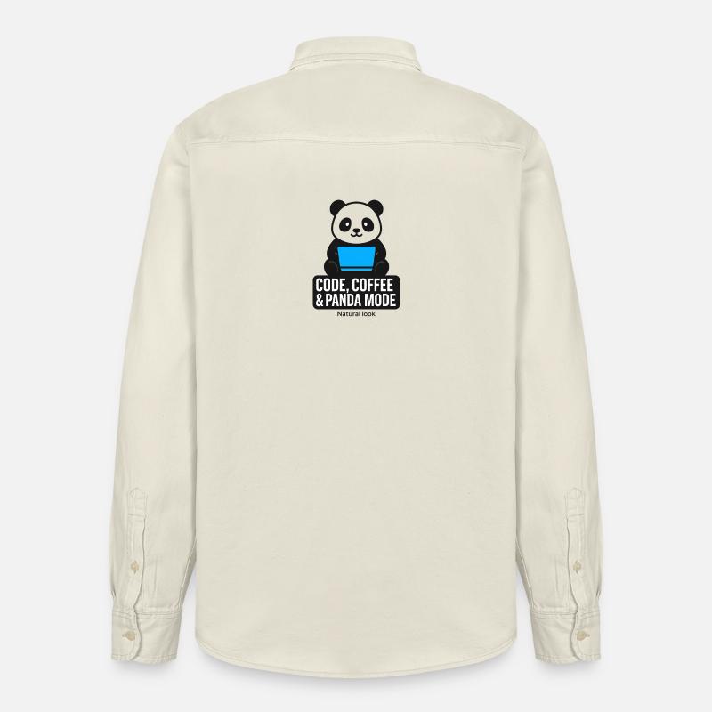 Code, Kaffee & Panda Style - Relaxed Fit Unisex Organic Hemd von Stanley/Stella - Natur