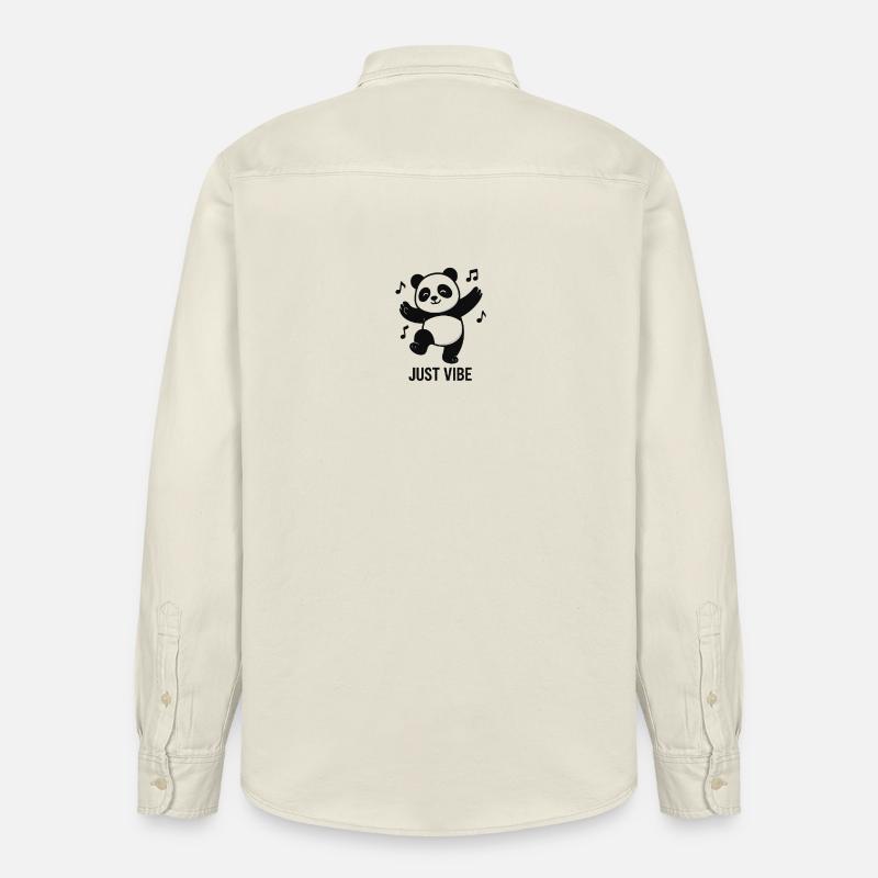 Panda effrayant avec un design musical - Chemise unisexe coupe décontractée bio Stanley/Stella - écru doux