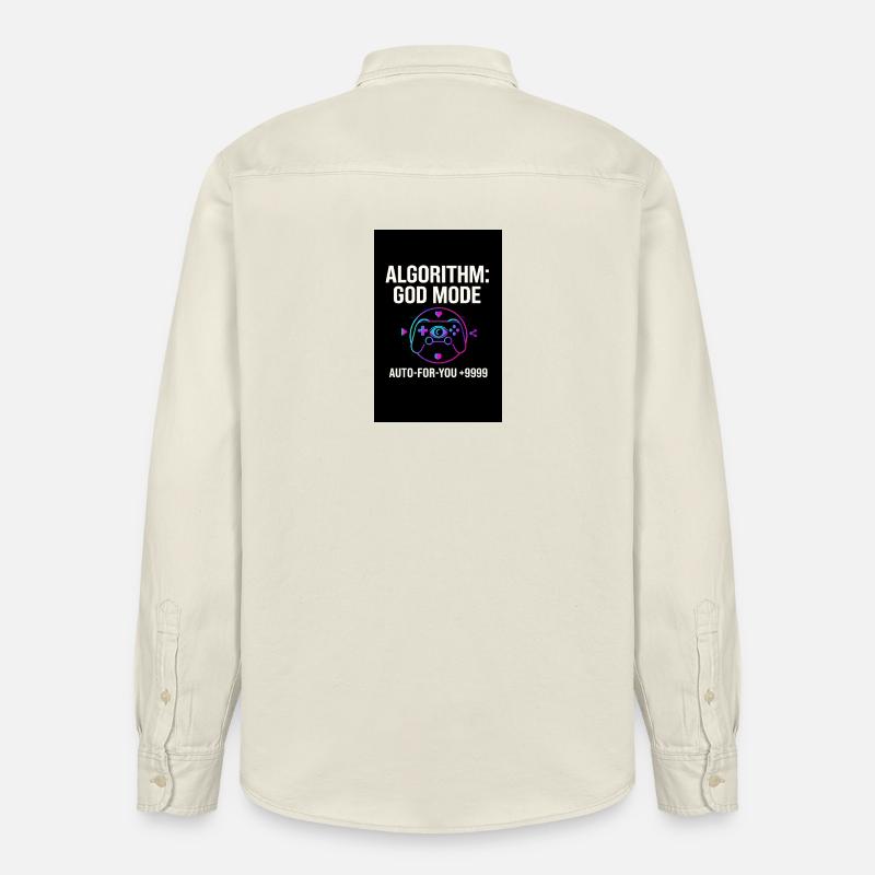 Algorithm God Mode - Relaxed Fit Unisex Organic Shirt by Stanley/Stella - soft Ecru