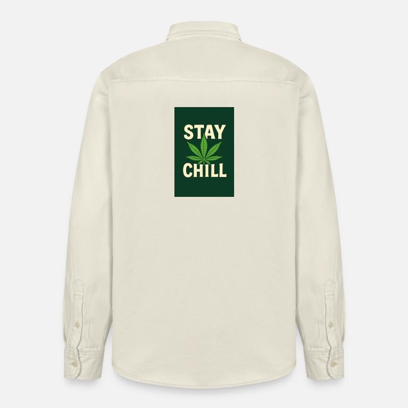 Stay Chill Cannabis Leaf - Relaxed Fit Unisex Organic Shirt by Stanley/Stella - soft Ecru
