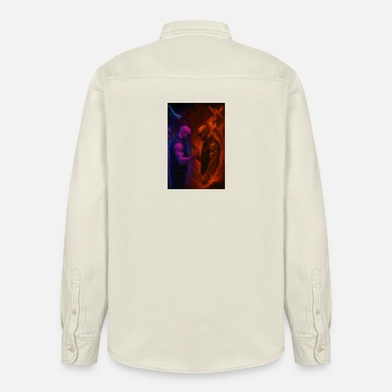 Feuer gegen Eis Duell der Elemente - Relaxed Fit Unisex Organic Hemd von Stanley/Stella - Natur