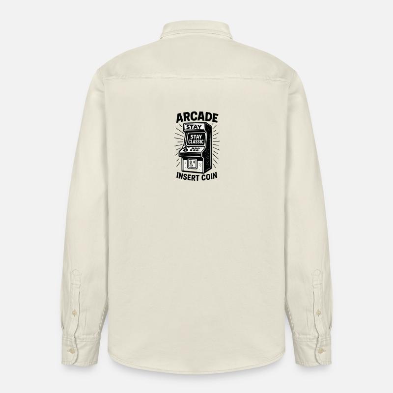 Arcade Klassiker Insert Coin - Relaxed Fit Unisex Organic Hemd von Stanley/Stella - Natur