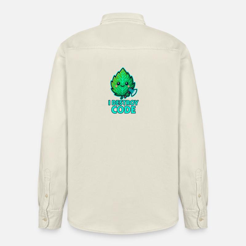 Green Leaf Code Warrior - Relaxed Fit Unisex Organic Shirt by Stanley/Stella - soft Ecru