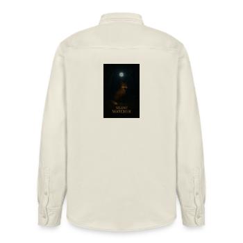 Silent Waiting Fox im Mondlicht - Relaxed Fit Unisex Organic Hemd von Stanley/Stella - Natur - Hinten - AI Model Male 178 light (178cm)