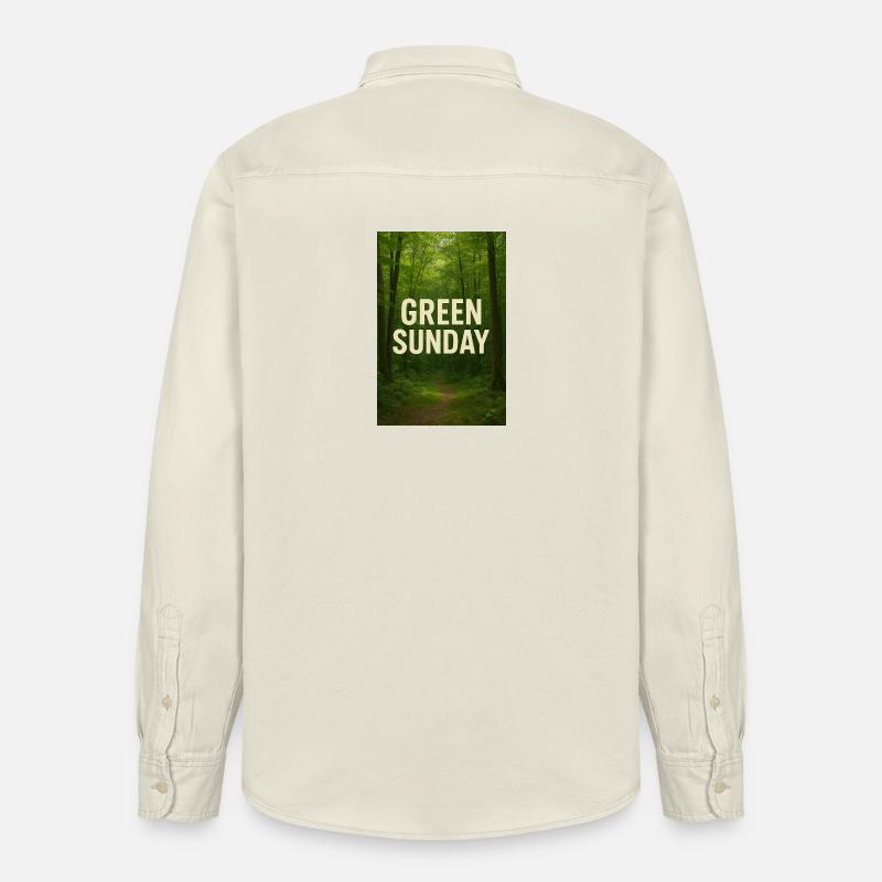 Dimanche vert dans la forêt - Chemise unisexe coupe décontractée bio Stanley/Stella - écru doux