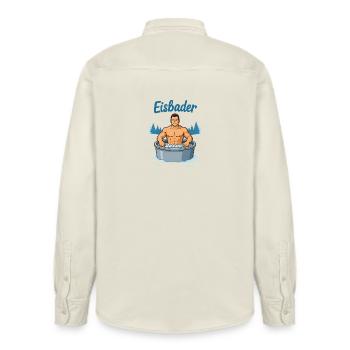 Eisbader Muskelmann im Eisbad - Relaxed Fit Unisex Organic Hemd von Stanley/Stella - Natur - Hinten - AI Model Male 178 light (178cm)