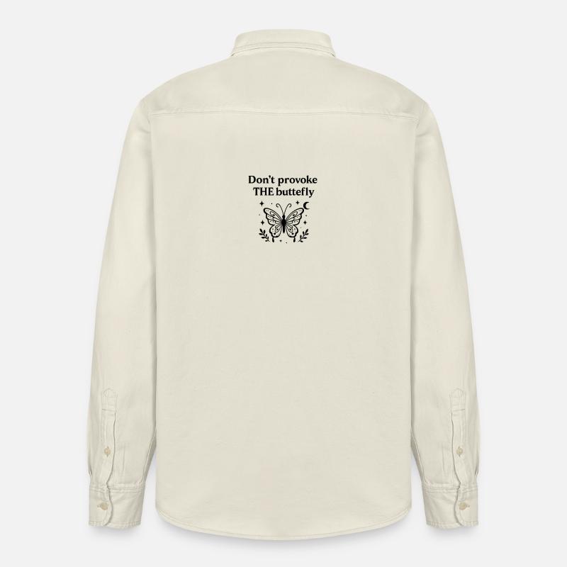 Ne provoquez pas le papillon - Chemise unisexe coupe décontractée bio Stanley/Stella - écru doux