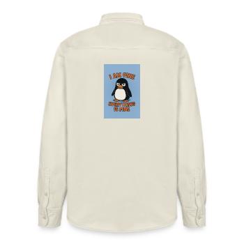 Money Wine Everything Is Good - Relaxed Fit Unisex Organic Shirt by Stanley/Stella - soft Ecru - Back - AI Model Male 178 light (178cm)