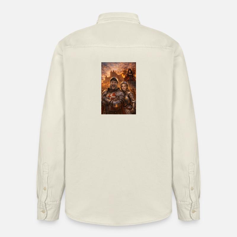 Ritterpaar und Feuergestalt - Relaxed Fit Unisex Organic Hemd von Stanley/Stella - Natur