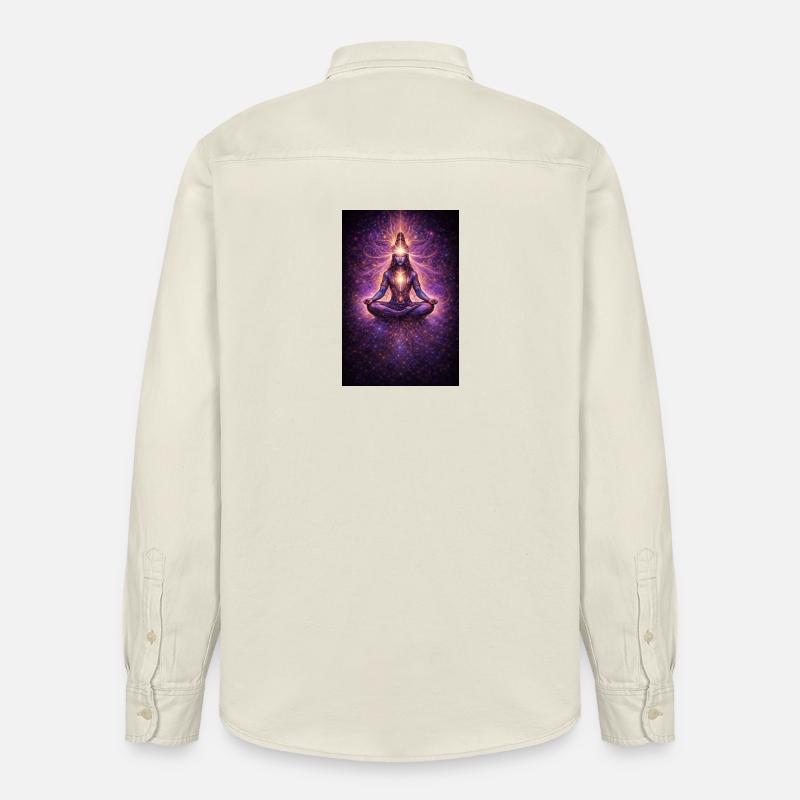 Kosmische Chakra-Meditation - Relaxed Fit Unisex Organic Hemd von Stanley/Stella - Natur