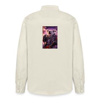 RockyZoo2 - Relaxed Fit Unisex Organic Shirt by Stanley/Stella - soft Ecru - Back - AI Model Male 178 light (178cm)