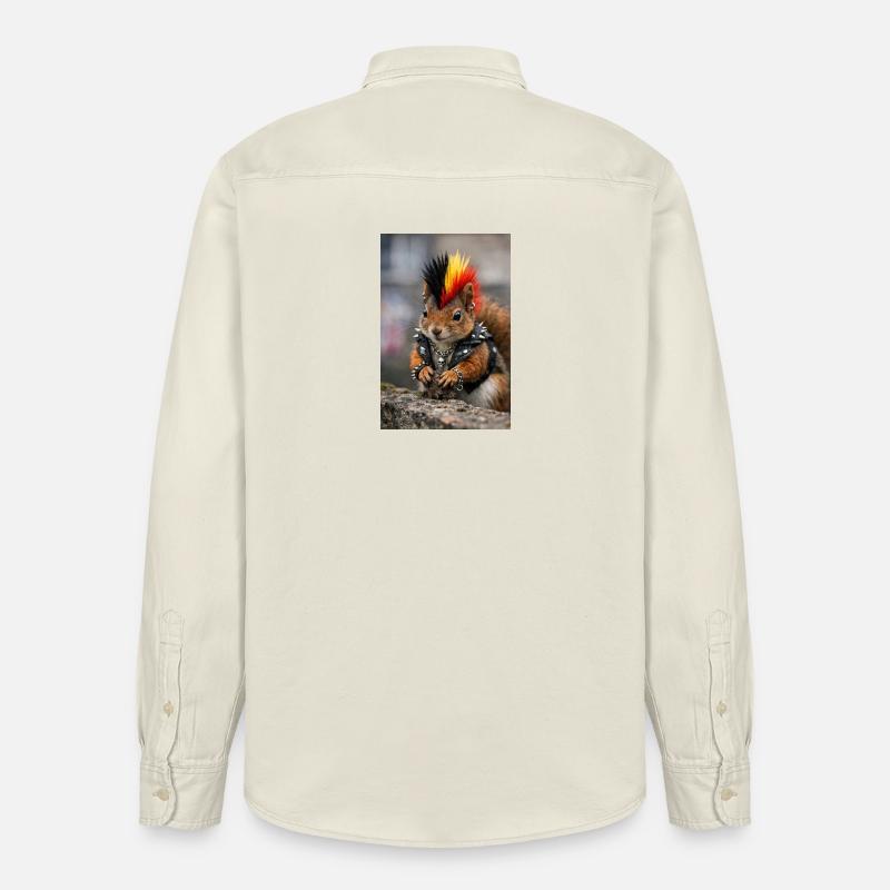 Punk Eichhörnchen mit Lederweste - Relaxed Fit Unisex Organic Hemd von Stanley/Stella - Natur