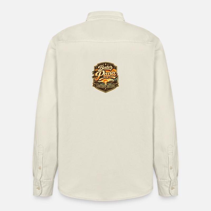 Bester Papa Limitierte Edition - Relaxed Fit Unisex Organic Hemd von Stanley/Stella - Natur