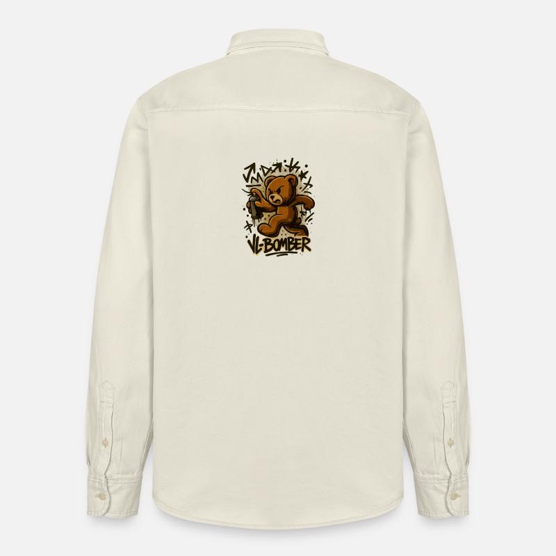 Ourson Graff Bombe - Chemise unisexe coupe décontractée bio Stanley/Stella - écru doux