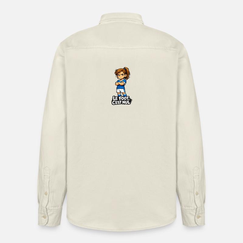 Le foot, c'est nul ! - Chemise unisexe coupe décontractée bio Stanley/Stella - écru doux