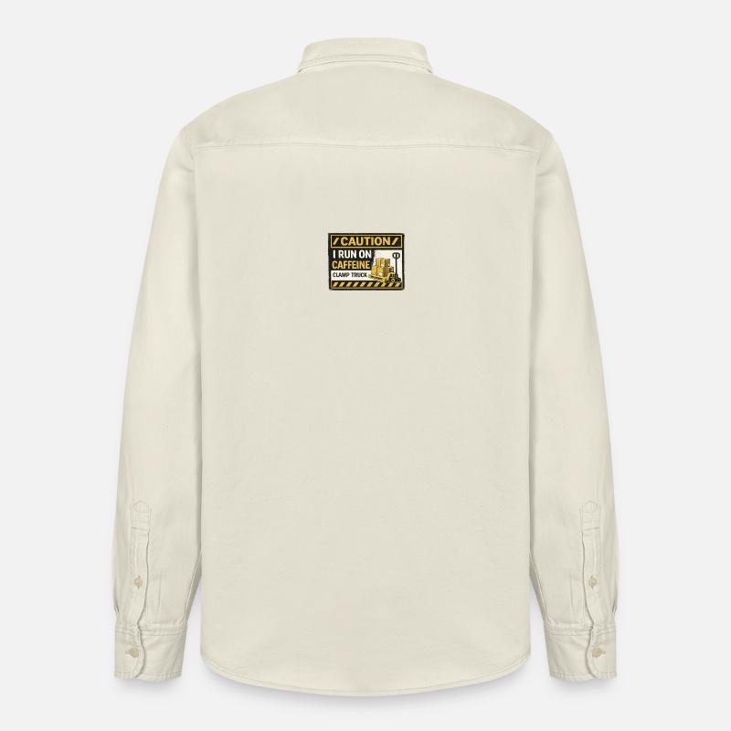 Koffeinbetriebener Gabelstapler-Patch - Relaxed Fit Unisex Organic Hemd von Stanley/Stella - Natur