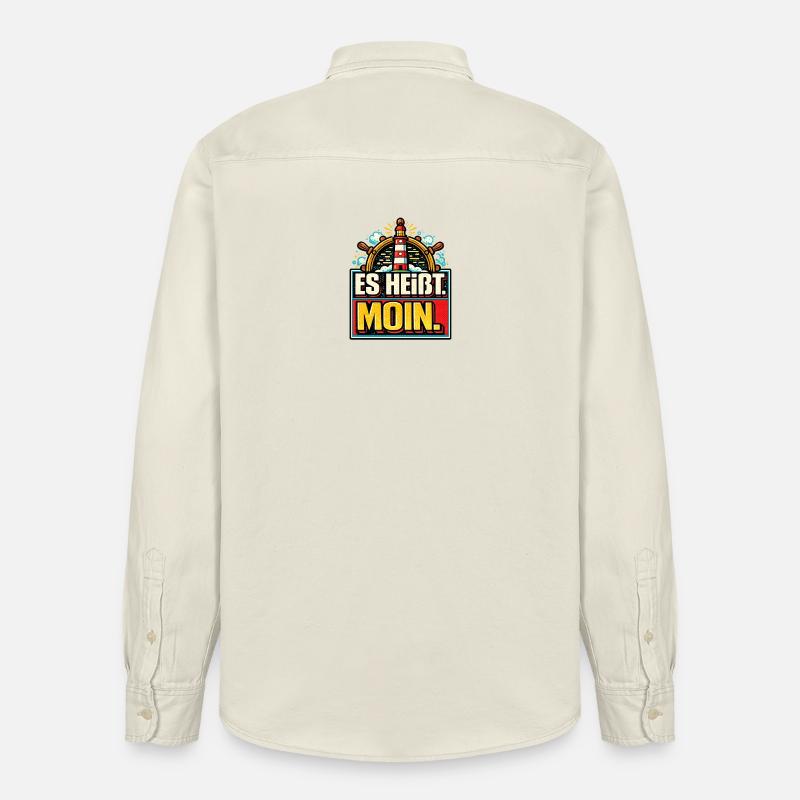 Es Heißt Moin - Maritimer Gruß - Relaxed Fit Unisex Organic Hemd von Stanley/Stella - Natur