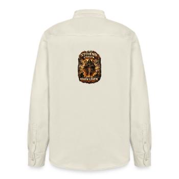 Standhaft Sterben Nicht Knien Leben - Relaxed Fit Unisex Organic Hemd von Stanley/Stella - Natur - Hinten - AI Model Male 178 light (178cm)