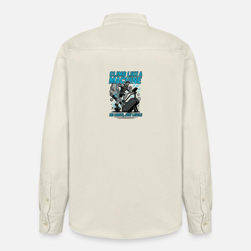 Workout Climb like a Machine - Relaxed Fit Unisex Organic Hemd von Stanley/Stella - Natur