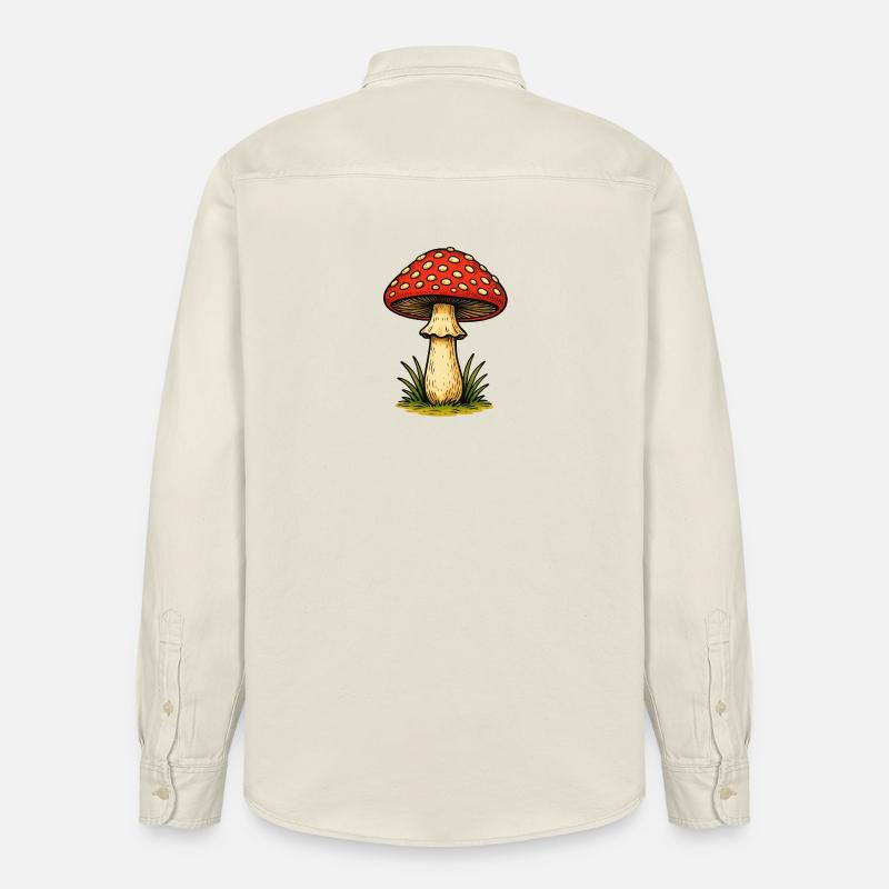 Red Toadstool Retro - Relaxed Fit Unisex Organic Shirt by Stanley/Stella - soft Ecru