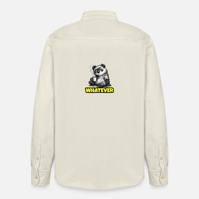 Whatever – Grumpy Bear Coffee (Sketch) - Chemise unisexe coupe décontractée bio Stanley/Stella - écru doux