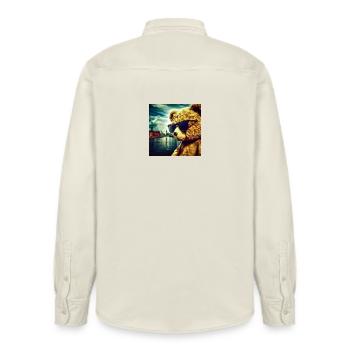 Teddy on Tour - Relaxed Fit Unisex Organic Hemd von Stanley/Stella - Natur - Hinten - AI Model Male 178 light (178cm)