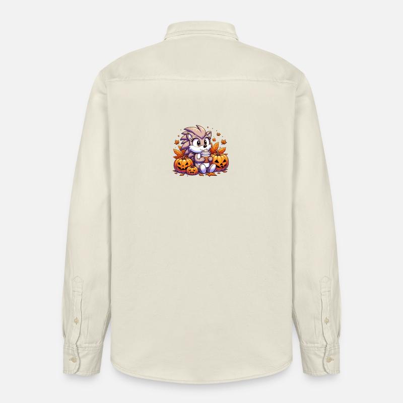 Hérisson boit Halloween - Chemise unisexe coupe décontractée bio Stanley/Stella - écru doux