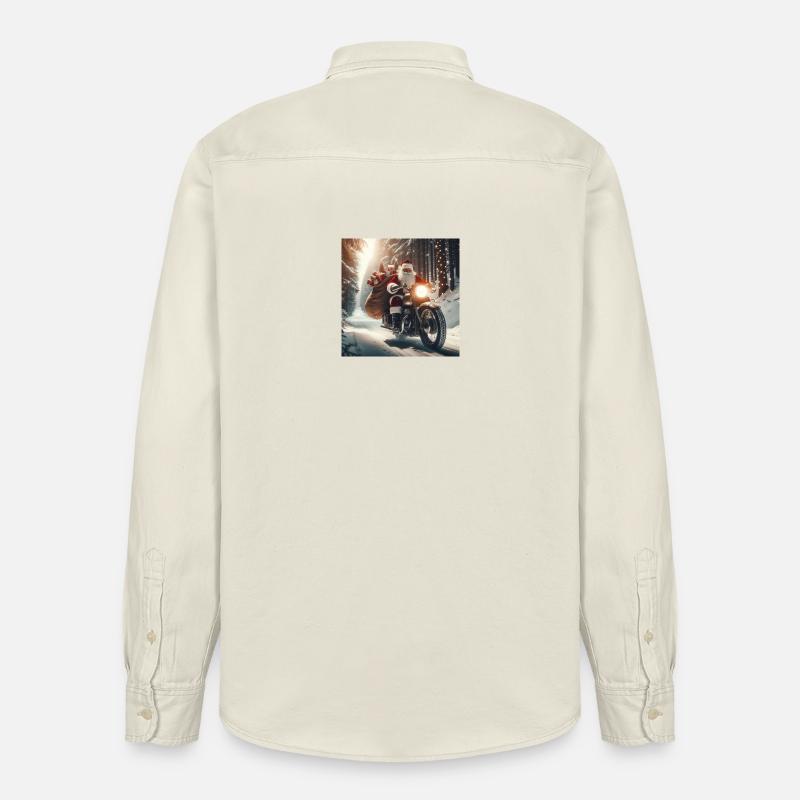 Weihnachts Design2 - Relaxed Fit Unisex Organic Hemd von Stanley/Stella - Natur