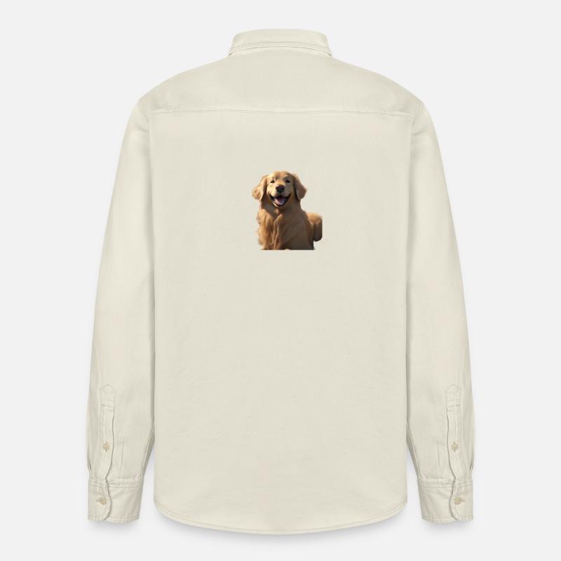 Golden retriever - Chemise unisexe coupe décontractée bio Stanley/Stella - écru doux