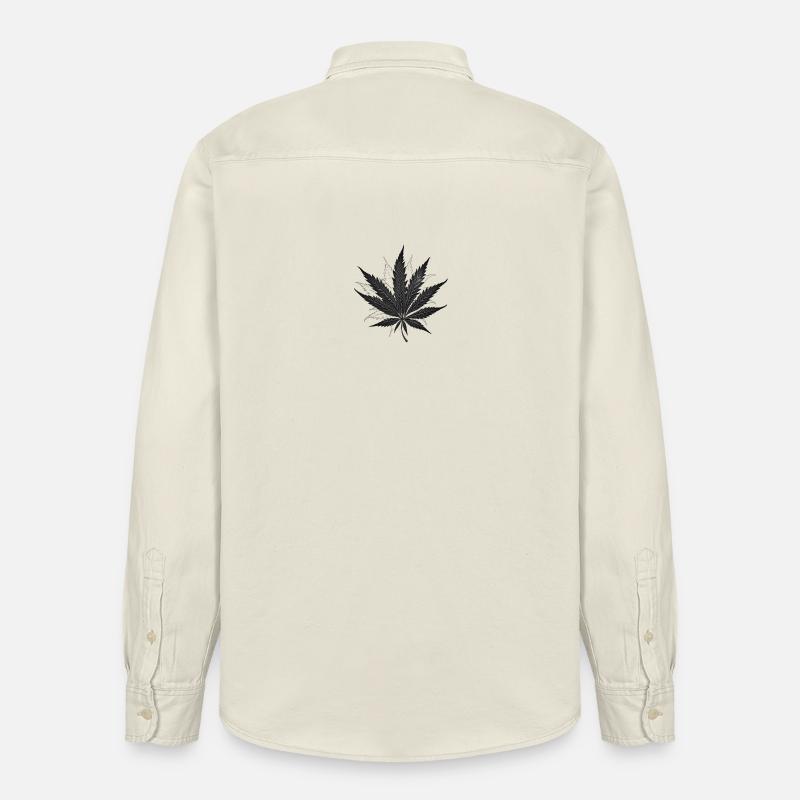 Cannabis Blatt 1 - Relaxed Fit Unisex Organic Hemd von Stanley/Stella - Natur