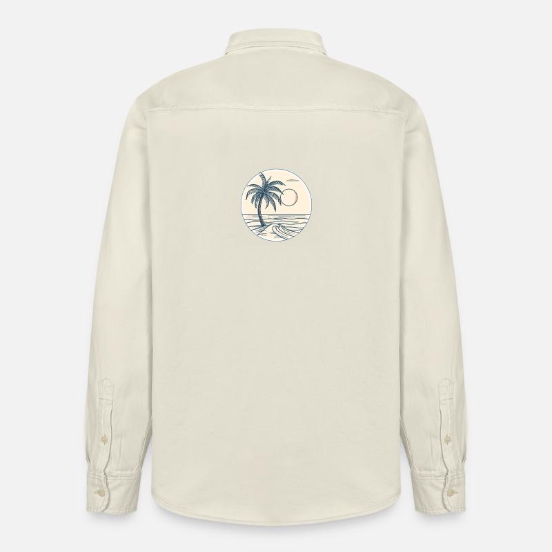 Coucher de soleil à Palm Beach - Chemise unisexe coupe décontractée bio Stanley/Stella - écru doux